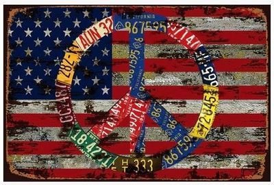 Retro segno bandiera americana vintage Plaque