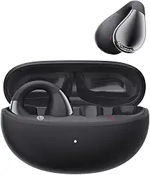 Fones de ouvido sem fio QCY Crossky C30S, conexão dupla Bluetooth 6.0, 40 horas de duração da bateria e carregamento rápido, leve e confortavel de usar para corrida/fitness(Preto)