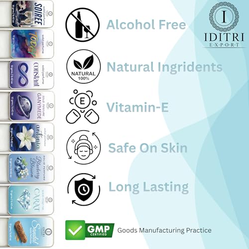 Image of Solid Perfume Carat | Fresh Water | Alcohol Free Wax Perfume Balm, Long Lasting Pocket Fragrance Tin 12g, Non Greasy Smooth Glide, Travel Friendly Unisex | Office Wear | Travel Carry