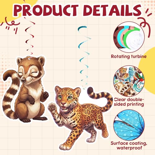ReliThick 24 Pack 2026 VBS Party Decorations Rainforest Fall Spiral Hanging Decorations Animals Vacation Bible Supplies Paper Hanging Swirls Craft for Summer Church Classroom by ReliThick - Used condition - Image 3