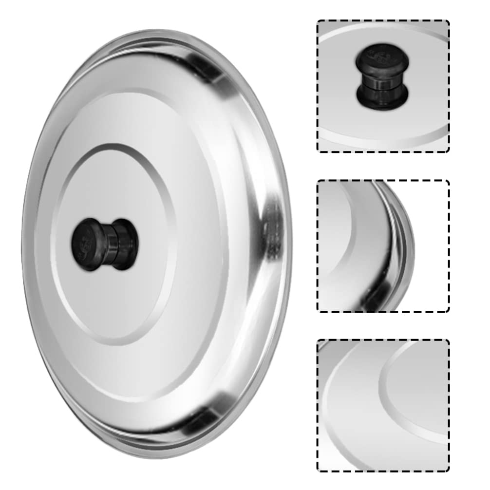 Tapa de acero inoxidable para cacerola, tapa de repuesto antisalpicaduras de aceite, cubierta de tapa de cocina templada gruesa para saltear, ollas, sartenes, sartenes de 22 a 38 cm, tapa de wok