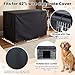 Lounsweer 3 Pcs Dog Crate Cover Set with Kennel Cover Fit for 42 Inch Wire Crates, Bed Mat & Bumper Pad, All-Black Pet Kennel Sunshade Accessories, Light Reducing Puppy Training Crate Privacy