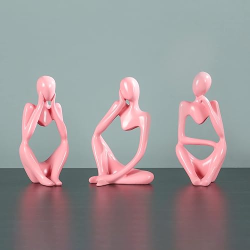 Miniatura 2 de Estatua de Thinker - Escultura de arte abstracto, figuras coleccionables de resina dorada para el hogar, sala de estar, oficina, estante, gran idea