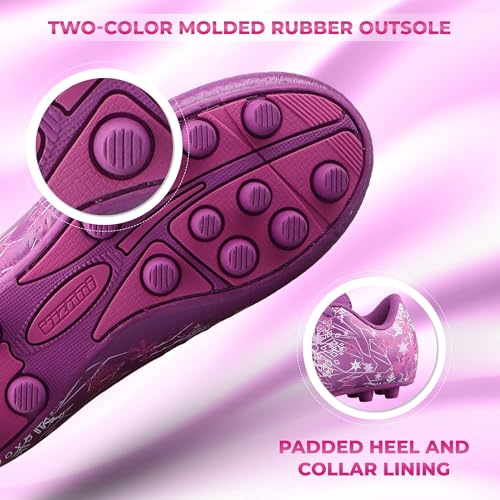 Vizari Frost Kids Soccer Cleats – Toddler, Little Kids Firm Ground Football Shoes with Rubber Studs | Lightweight, Comfortable, Non-Slip Design Purple2