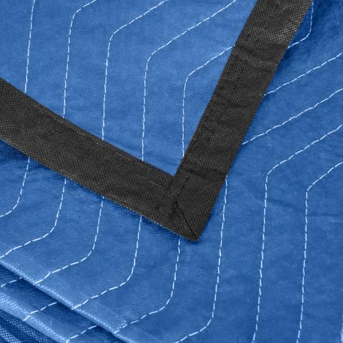 Moving Blankets 12 Packs, Extra Large 80"x72" Furniture Moving Pads, Reusable Packing Blankets, Professional Quilted Furniture Shipping & Storage Pads for Couch Desk Cabinet Appliances, Blue and Black by Diamond UP - Image 8