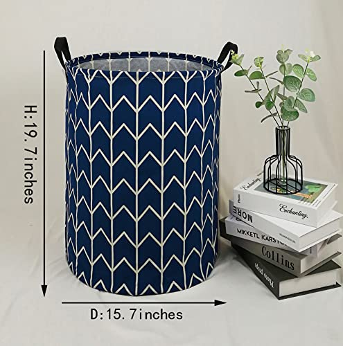 Maizmz Storage Bins Toys Chest Gift Box Kids Hamper Laundry Basket Large Canvas Collapsible Organizer Bin Toy Box For Home/Dorm/Kitchen/Pet/Office/Closet/Shelf(Navy Arrow) #TOP1