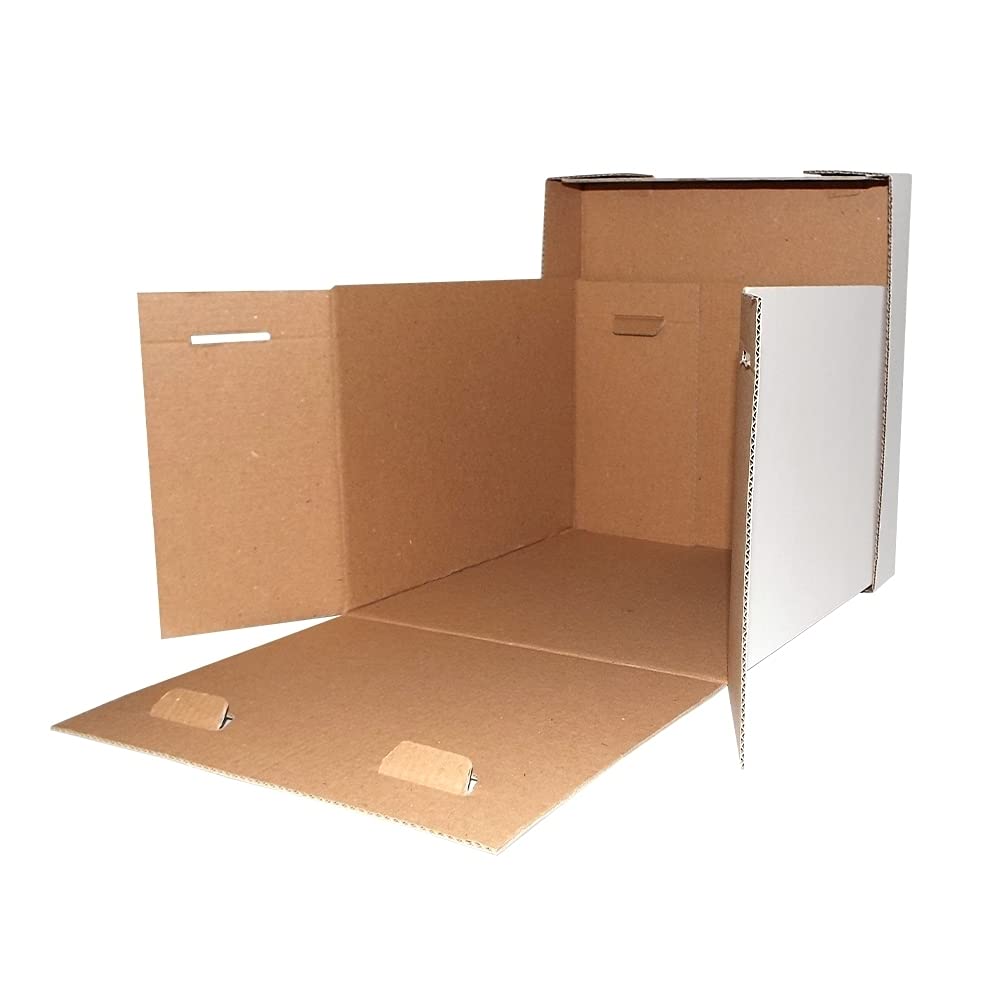The Cake Decorating Co. 16 Inch Cake Box - Extra Deep Corrugated Square White Cake Box 16" x 16" x 16" Cube - Sturdy Protective Box for Safely Carrying and Transporting Cakes - 16x16x16