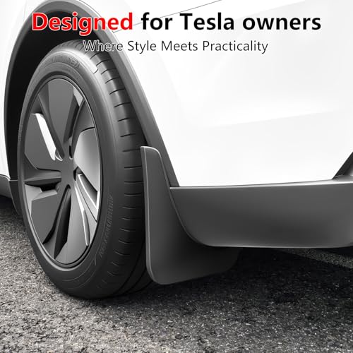 Image of 2025-2026 New Tesla Model Y Juniper Accessories Mud Flaps [Stay Clean, Protect Paint] All Weather Guards, for Tesla New Model Y Juniper 2025-2026 Thicker Version (Set of 4)