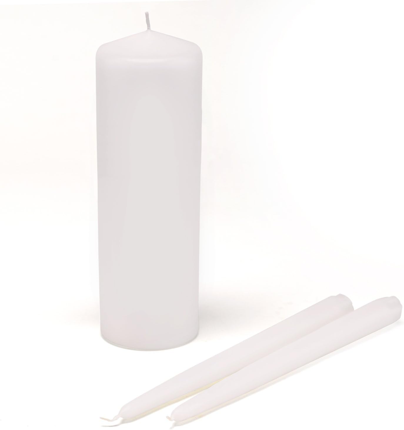 Hortense B. Hewitt Wedding Accessories Basic White Unity Candles, Set of 3 9" candle