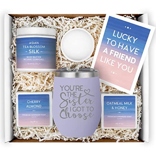 Best Friend Birthday Gifts For Women - Friend Gifts For Women - Fun Bff Gifts For Her Lilac Spa Box - Cute Bday Basket For Female Bestie - Long Distance Friendship Gifts For Woman Bestfriend Birthday #TOP17