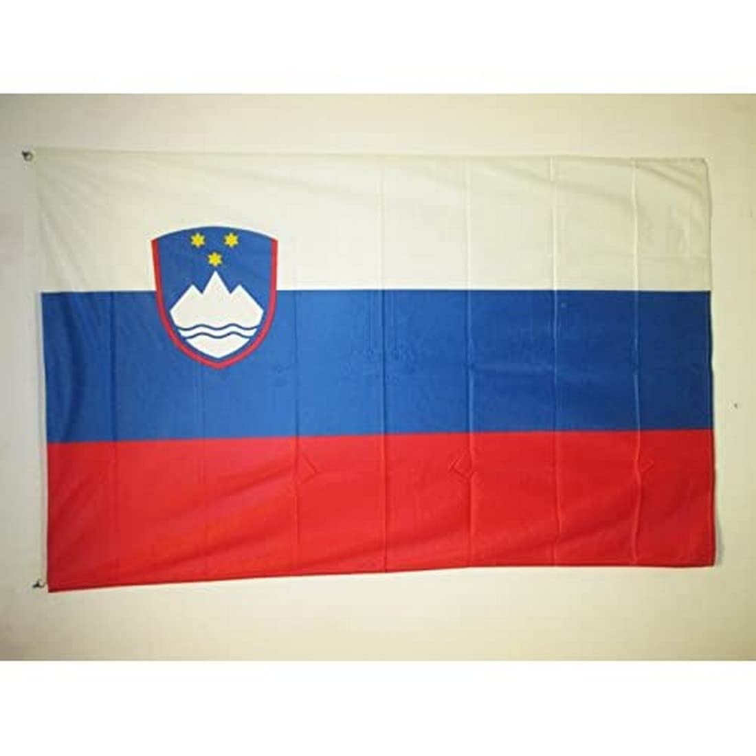 AZ FLAG, Slovenia Flag, 3x5 Ft, For Outdoor, Slovenian Banner Knitted Polyester with Two Plastic Rings, Fade Resistant