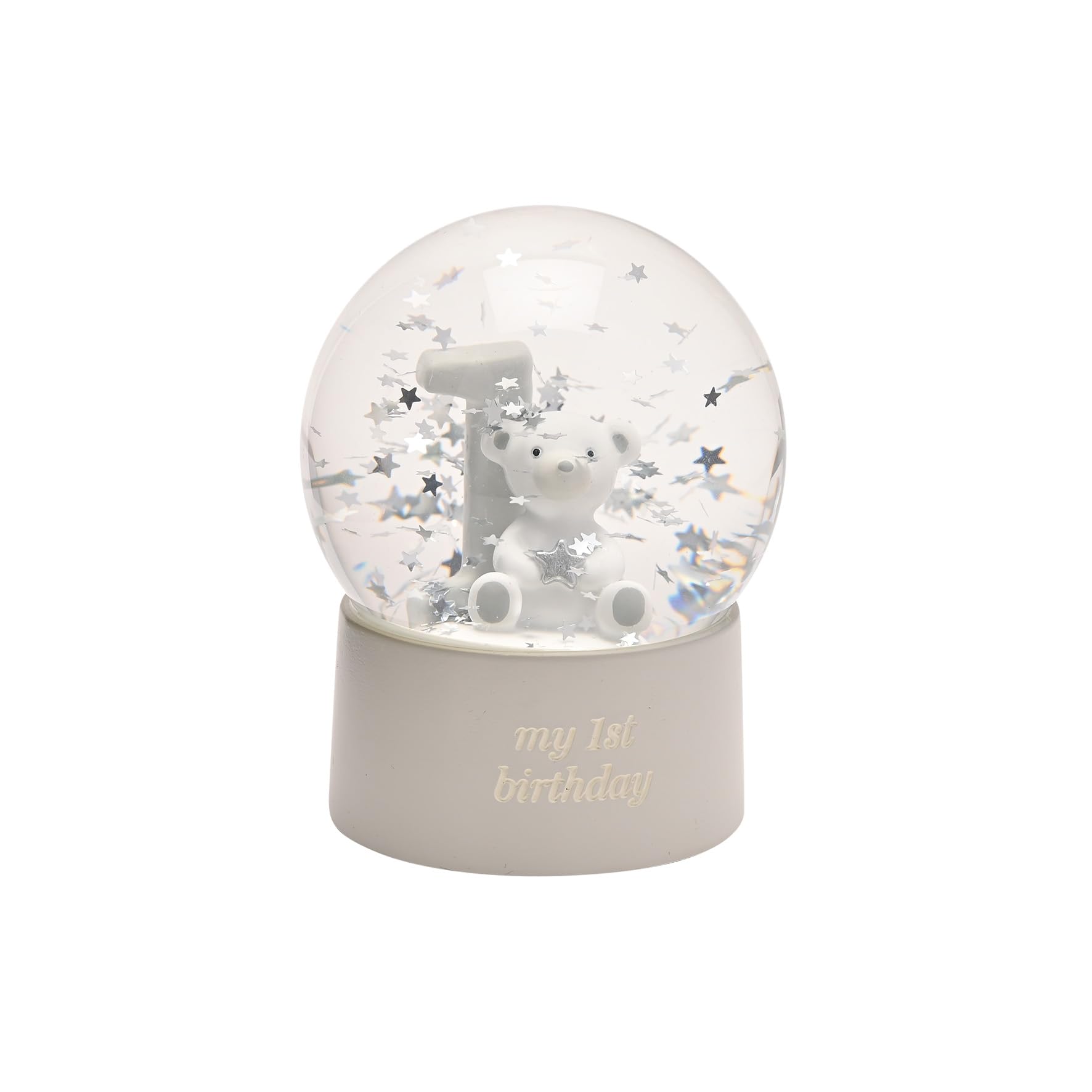 Bambino By Juliana Men's White Bambino My First Birthday Waterball – Neutral Baby Snow Globe Keepsake