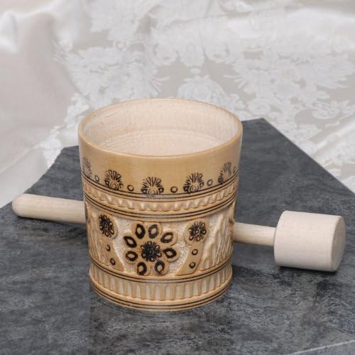 Large Mortar & Pestle, Wood Carved