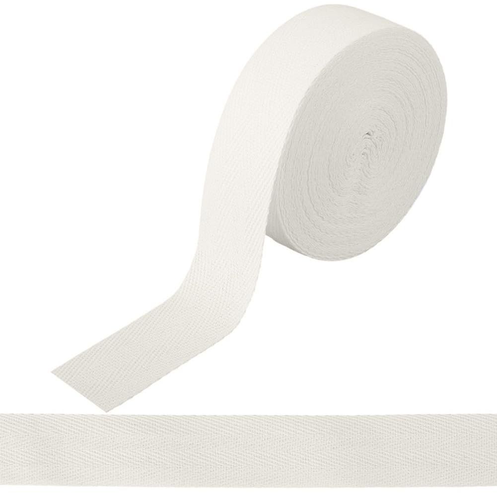 GORGECRAFT 10M White Cotton Twill Tape Rug Seam Ribbons Natural Herringbone Webbing Bias Seam Binding Tapes Wrapping Strap 3cm Wide Soft Roll for DIY Sewing Crafts Clothes Home Decor