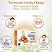Turmeric Soap Bar for Face & Body - All Natural Turmeric Skin Soap - Turmeric Face Soap Reduces Acne, Brightens Scars & Cleanses Skin - 4 Oz Turmeric Bar Soap for All Skin Types Made in USA