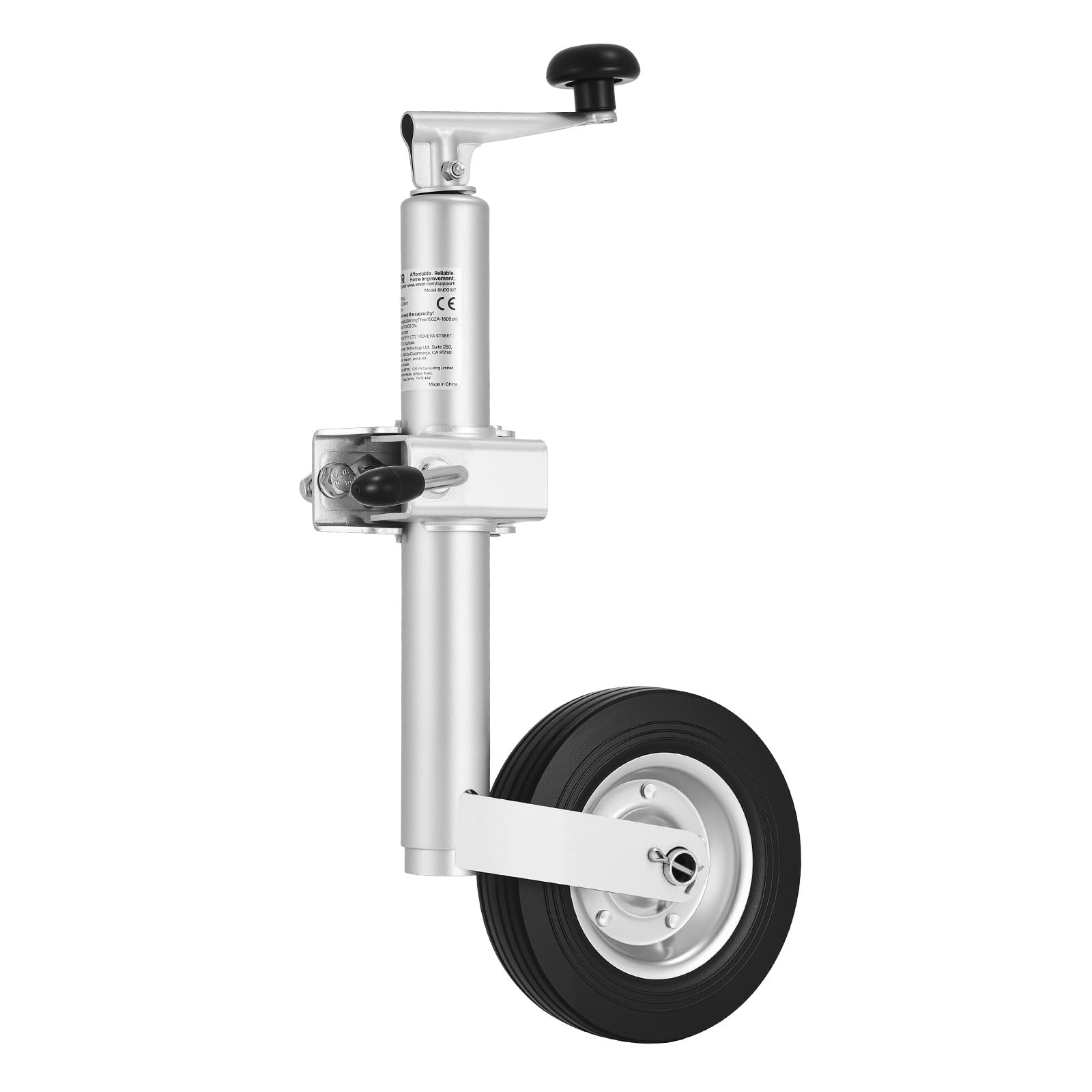 VEVOR Roue Jockey Remorque Charge 150 kg Cric de Remorque à Roue Levage 23 cm Cric de Timon à Boulonner pour Petites Remorques à Bateaux, Chevaux, Utilitaires, Sortie Camping, avec Poignée Ergonomique