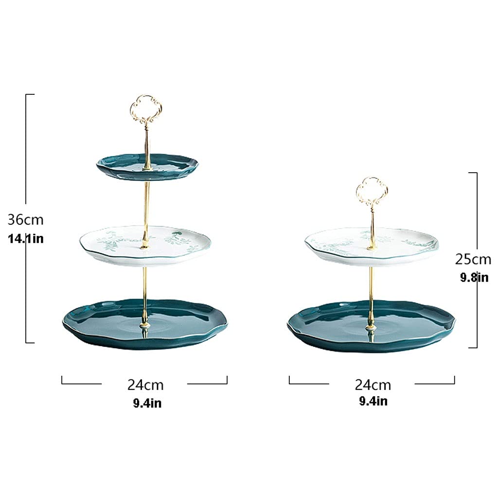 Cake stand Afternoon Tea Cake Snack Stand Retro Household Ceramic Double-Layer Fruit Plate Three-Layer Dessert Table Candy Snack Tray Pie dish (Size : A) Cake stand Afternoon Tea Cake Snack Stand Retro Household Ceramic Double-Layer Fruit Plate Three-Layer Dessert Table Candy Snack Tray Pie dish (Size : A)