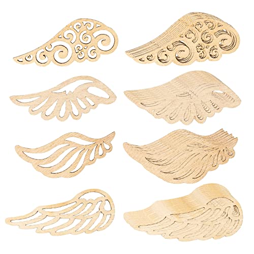 FRUHLING 80 Stück Natur Holzscheiben Engelsflügel Streudeko Holz...