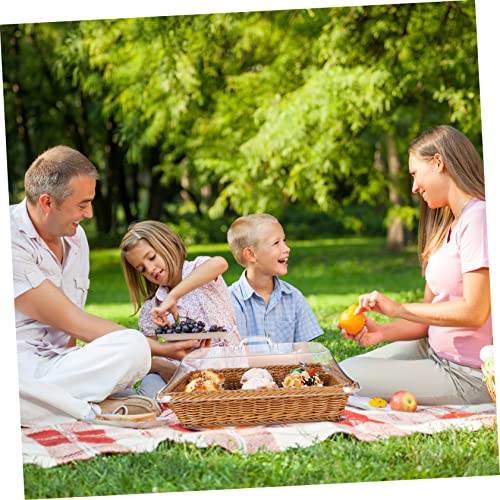 BESTonZON Cesta De Tecido De Imitação De Rattan Cestas De Tecido Tampas De Imitação De Rattan De Acr