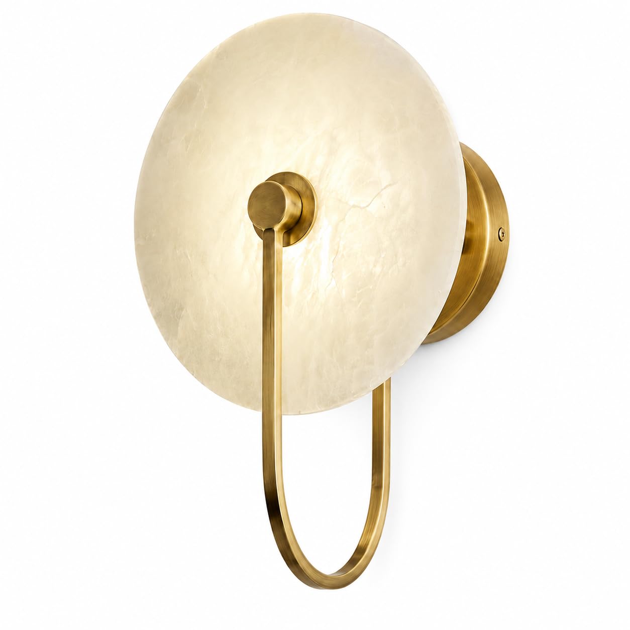 Alabaster Wall Sconce With 3000K LED Natural Alabaster Wall Sconce Lighting Marble Stone Bathroom Vanity Sconce Mid Century Stone Wall Mount Light Fixture For Bedroom Living Room Kitchen Cafe Stairs