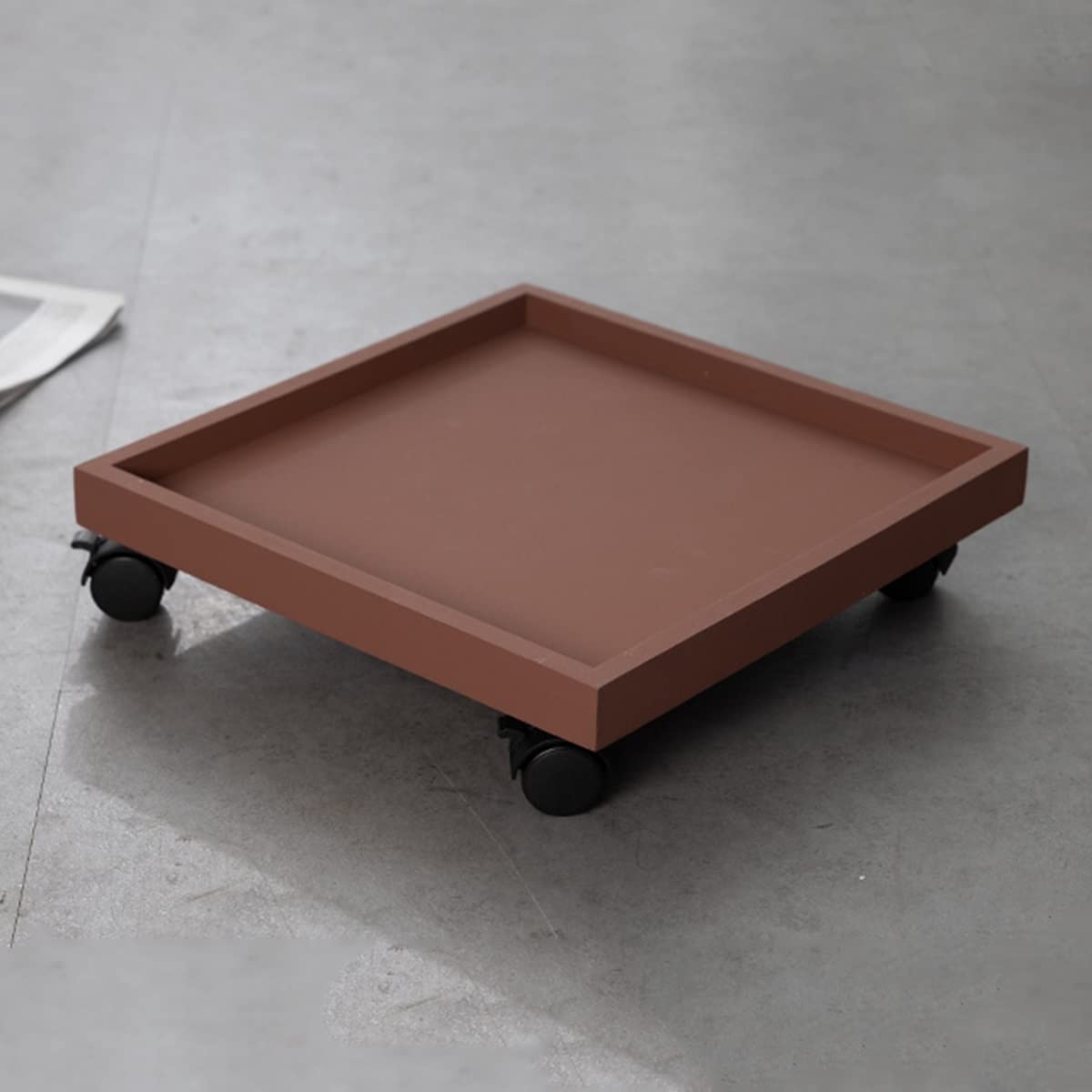 OLSKFUH Plant Trolley With Lockable Wheels, Heavy Duty Rolling Flower Pot Tray, Square Potted Plant Stand On Wheels, Plant Caddy, Durable Plant Pallet,4-36cm/14.17In