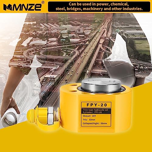 Image of 20T 13mm /0.51 inch Stroke Hydraulic Cylinder Jack Mini Hydraulic Ram Jack Porta Power Retract Automatically Split Single Acting Lifting Cylinders for Machinery Ship Bridge Construction