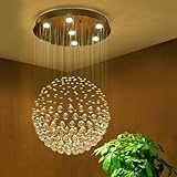 Saint Mossi Chandelier Modern K9 Crystal Raindrop Chandelier Lighting Flush mount LED Ceiling Light...
