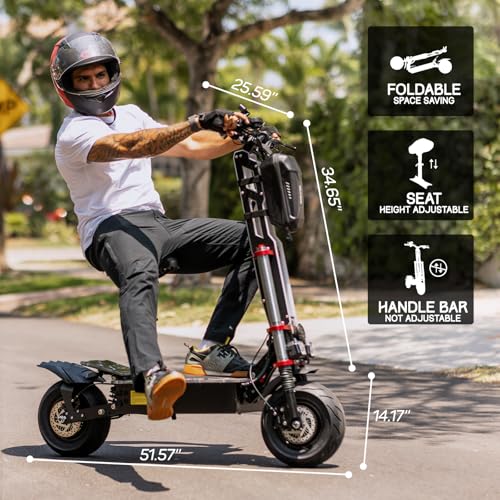 Tumotcy K8 Electric Scooter with Seat - 6000W Motor, 50 MPH Top Speed, 70 Mile Range - Image 2