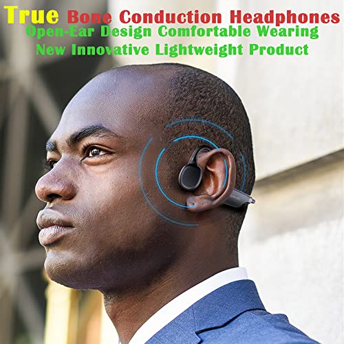 Image of AYI True Bone Conduction Headphones Open Ear Headset Able to be a MP3 Player with Micro Disk Stereo Bluetooth Earphone for Driving Bicycling Running Skiing-X9 Black