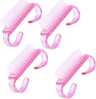 فرش الأظافر بمقبض لتنظيف الأظافر وأصابع القدم، مناسبة للباديكير للرجال والنساء، من مومنت عبوة من 4 قطع