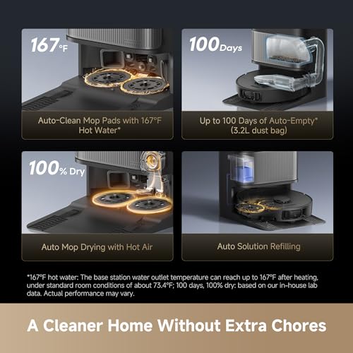 Image of DREAME L40s Ultra Robot Vacuum and Mop, Auto-Empty, Mop Self-Cleaning, 1,9000Pa Suction, 100% Detangling DuoBrush, Extending Mops and Side Brush, 40mm Obstacle Clearing, App & Voice Control (Black)