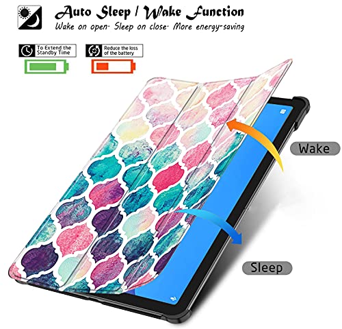 Image of Robustrion Smart Trifold Hard Back Flip Stand Case for Lenovo Tab M10 FHD Plus TB-X606V / TB-X606F / TB-X606X 10.3 inch - Moroccan Love