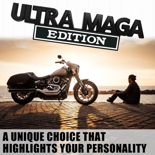 Image of Ultra MAGA Edition Emblems, Cool 3D Metal Trump Sticker Fender Badge Car Decals Adhesive, Personality Label Trunk Logo Decal Auto Body Car Exterior Embossed Decor Accessories (Black & White)