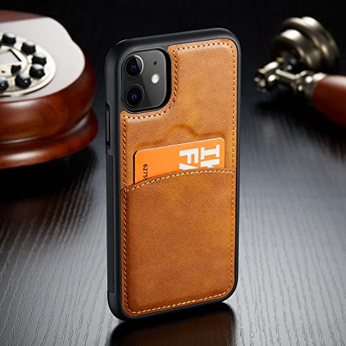 Étui portefeuille iPhone 12 et 11 en cuir marron pour vos déplacements - 4