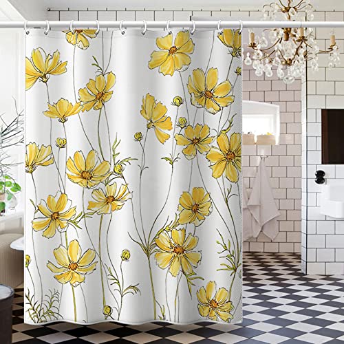 Rideau douche imprimé chrysanthème KnSam 240x200cm polyester - 3