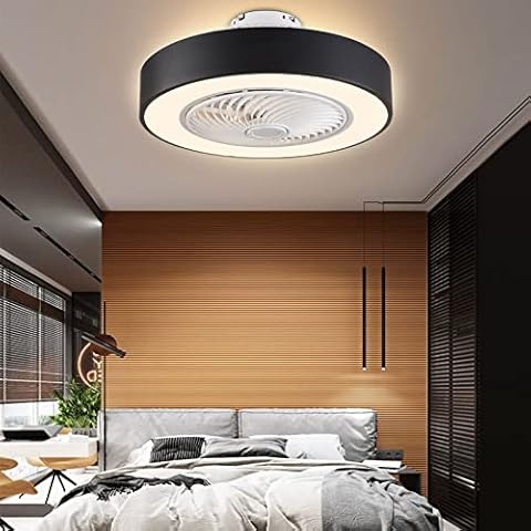 LED Light Dimmable Remote Control Modern Ceiling Fan with Lighting Fan Ceiling Fan Lamp Bedroom Ceiling Light Ceiling Fans Fan Lights Adjustable Invisible Black 36 W Cover