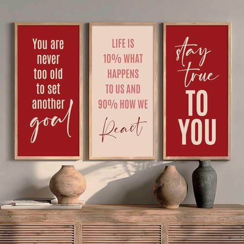 Image of kotart - Motivational Wall Decor Paintings| Painting for wall Hanging | Quotes Wall Decor Paintings | Motivational Quotes Poster With Frame | Wall Hanging Painting For Office Living Room Bedroom Set of 3 (13x25 inch, E)