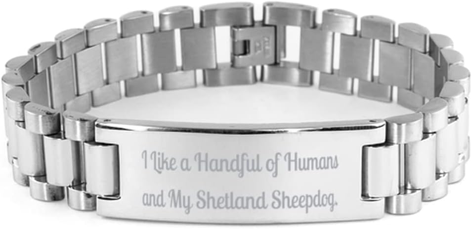 I Like a Handful of. Shetland Sheepdog Ladder Bracelet, Unique Idea Shetland Sheepdog Gifts, Engraved Bracelet for Pet Lovers, Dog Breeds, Gifts for Dog Lovers, Dog Toys, Dog Treats, Dog beds