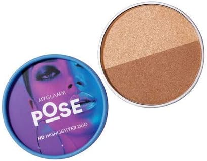 MyGlamm POSE HD Highlighter Duo – Champagne | Rose Gold, 9 g| Highlighter For Face |Ultra Shimmer Formula