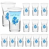 CCCYMM Vergissmeinnicht Schnapsgläser aus Glas, wiederverwendbar, schwerer Boden, Schnapsglas für Spirituosen, Alkohol, Tequila, Lebensfeier, Beerdigung, Andenken, Gedenkgeschenk für geliebte Menschen