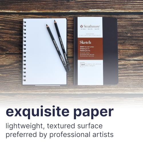 Image of Strathmore 400 Series Sketch Paper Art Book, Matte Brown Cover, Natural White, Hardbound, 60 Sheets, 5.5x8.5 inch