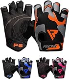 RDX Weight Lifting Gloves Fitness Workout, Anti Slip Padded Palm Grip Protection Elasticated Breathable Men Women Gym Home Bodybuilding Strength Training Equipment Half Finger Cycling Calisthenics
