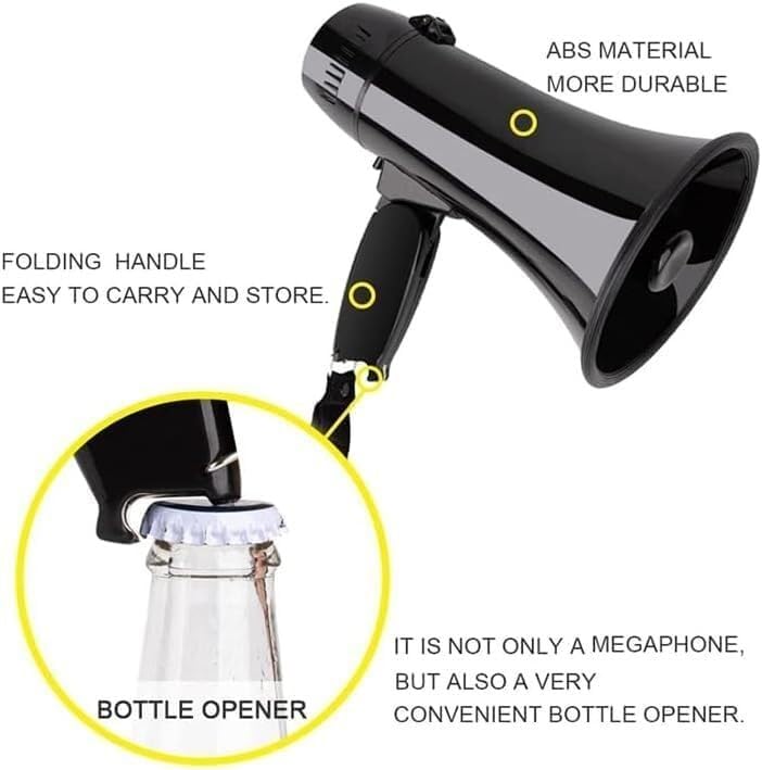 Amplificatore in plastica megafono Altoparlante Controllo del Volume e Cinghia Sirena incorporata Evento Esterno megafono Altoparlante con Suono Chiaro