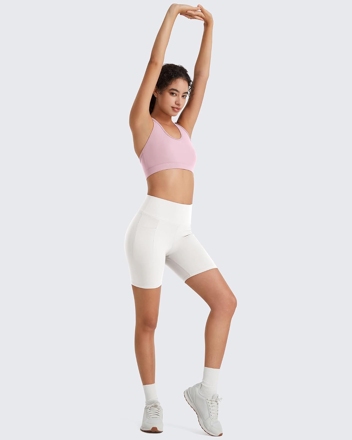 G4Free BareFeel Racerback Sports Bra for Women - Scoop Neck Workout Tank Top Casual Yoga Non Padded