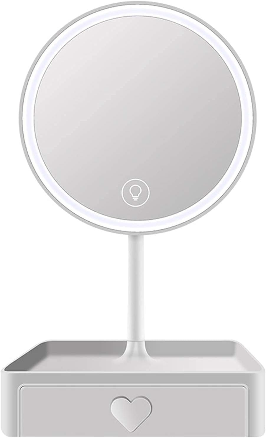 Clearlin Makeup Mirror with Lights, Detachable 5X Magnification Spot Mirror Storage Box Vanity Mirror for Bathroom Desktop(White)