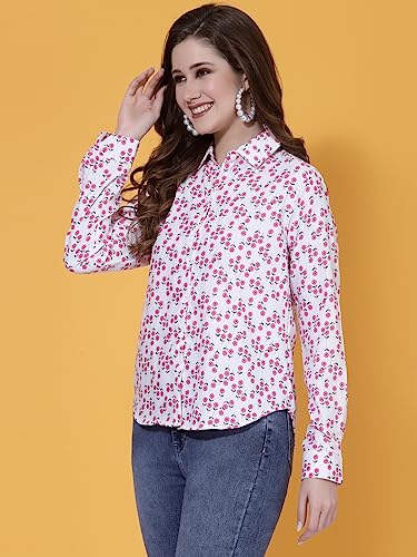 Image of OOMPH! Women's Cotton Regular Fit Floral Button Down Shirt