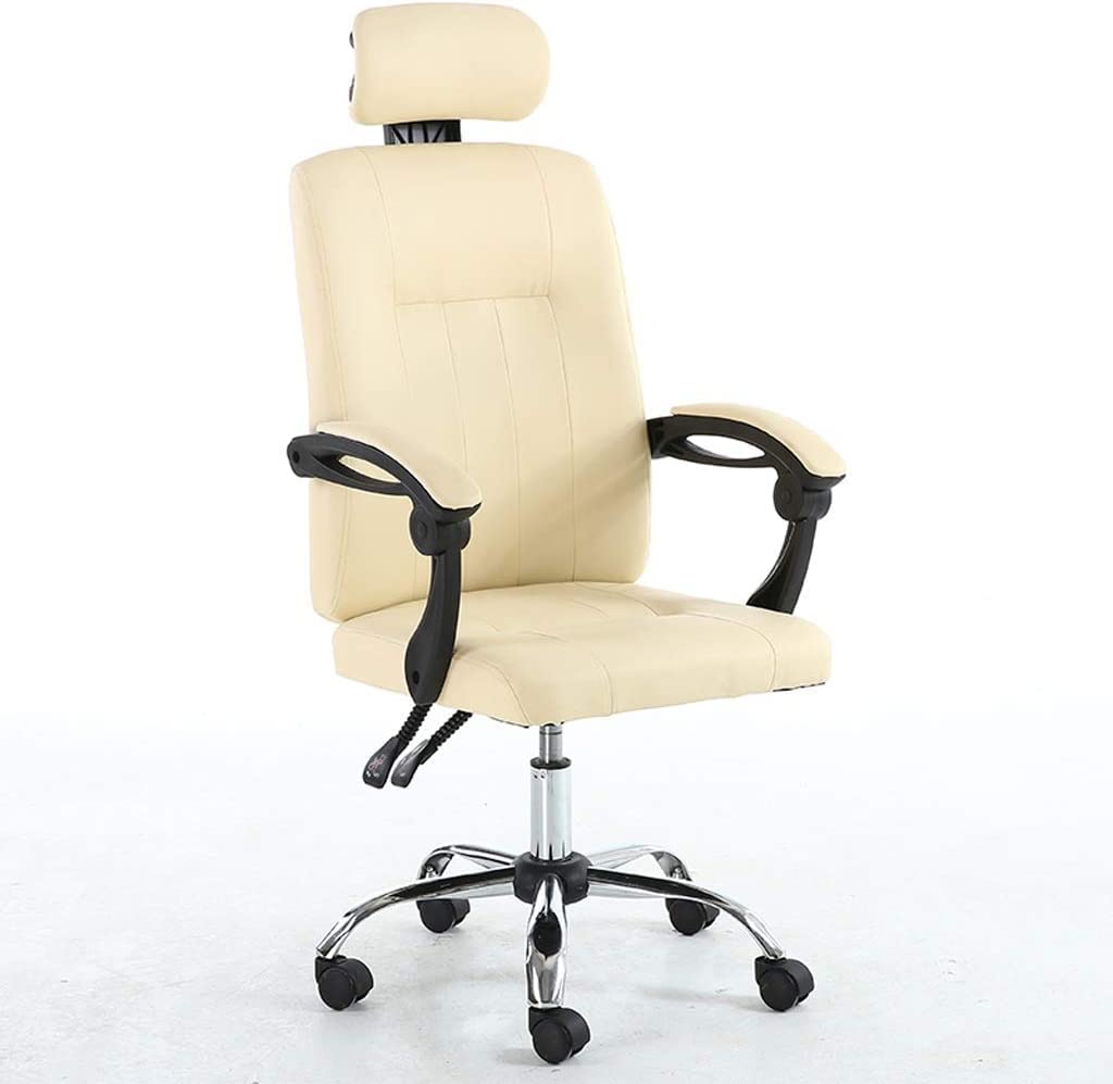 WDSOPK Ergonomic High Back Desk Chair with Adjustable Height Tilt Function and Firm Seat Cushion Comfortable Managerial Chair(Beige-A)