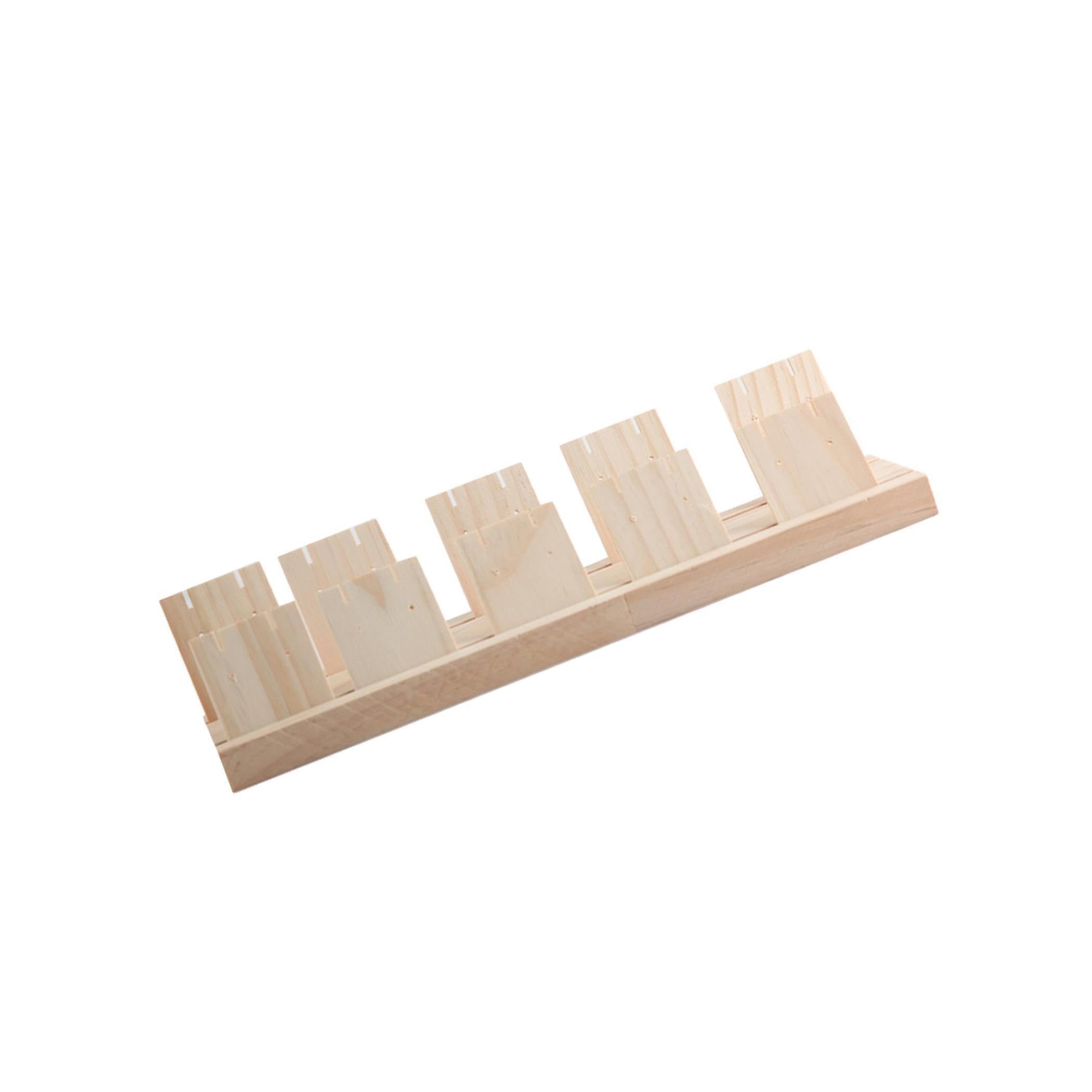 Auyxssz Large 2 Slot Sleek Earring Display Stand With Large Capacity For Retail Display Shows Countertop Exhibition Rack Wooden, 22Cm