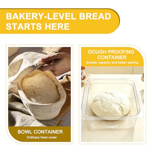Lacebloma 2pcs Dough Proofing Container, 5QT Large Capacity Holds Up to 6.6Lb of Dough, BPA-Free Tray with Lid Dough Rising Box for Bread, Sourdough, Pizza by Lacebloma - Image 3