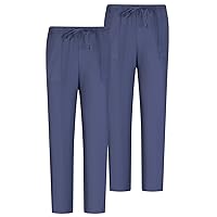 MISEMIYA - Pack 2 PCS - Pantaloni Unisex Vita Elastica Uniforme di Lavoro Clinica Ospedale